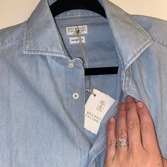 NEW Brunello Cucinelli Lightweight Oxford basic fit shirt with tags NWT